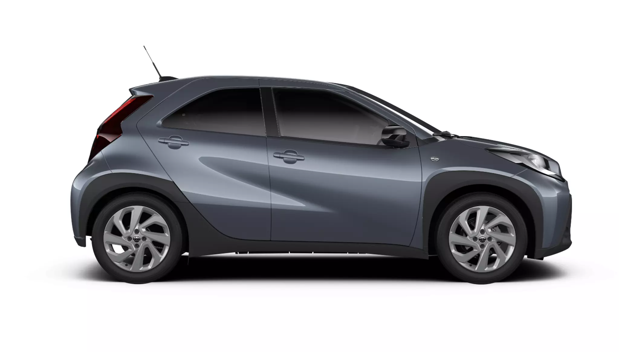 lateral derecho del Toyota Aygo x Cross Play color gris 2025