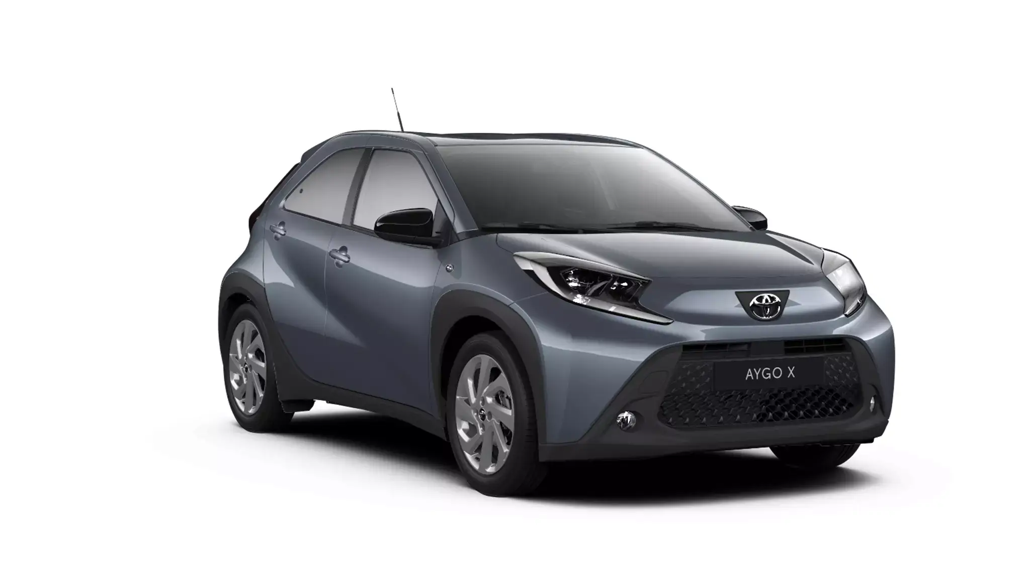 frente del Toyota Aygo x Cross Play color gris 2025