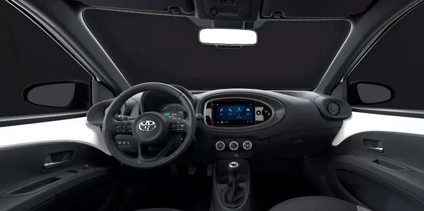 diseño interior del Toyota Aygo x Cross Play color gris 2025