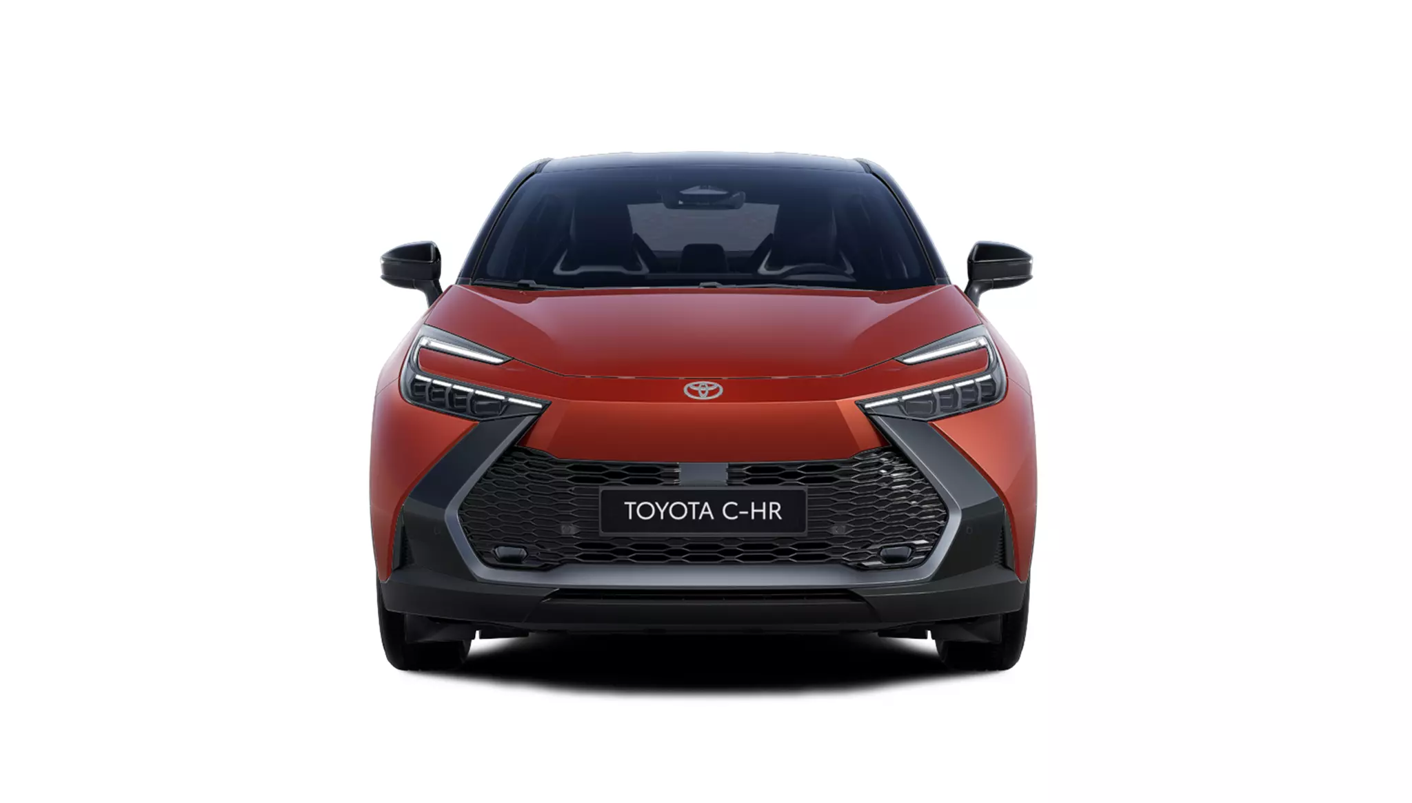 Vista frontal del Toyota Aygo X Cross Like rojo