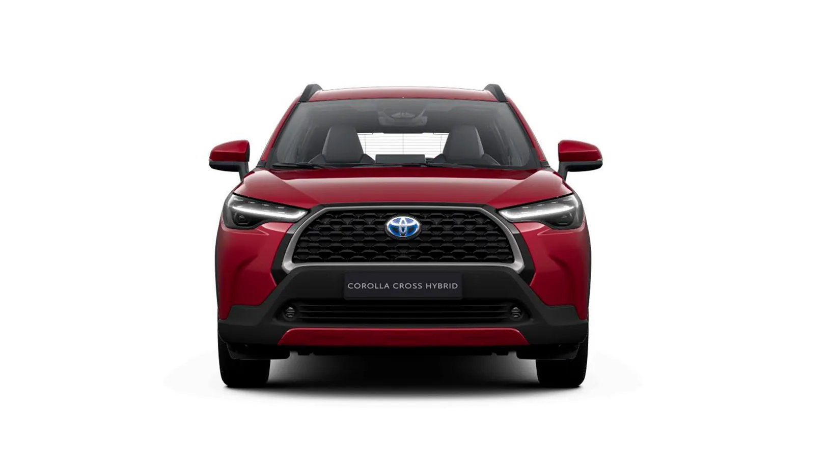Vista frontal del Toyota Aygo X Cross Like rojo