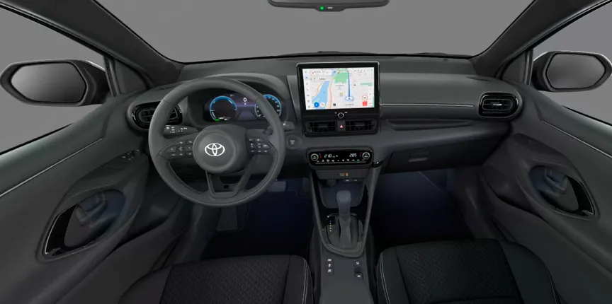 diseño interior del Toyota Aygo x Cross Play color gris 2025